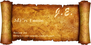 Ján Emese névjegykártya