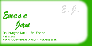 emese jan business card