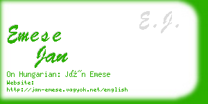 emese jan business card